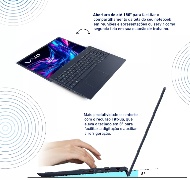 Notebook VAIO FE16 Amd Ryzen 7 - 5700u Linux 16gb 512gb Ssd Tela 16 Ips Wuxga Antirreflexo - Cinza Grafite - Vjfe69f11xb0811h