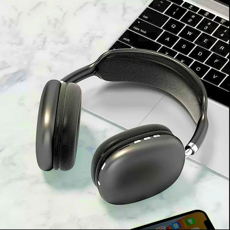 Fone de Ouvido Sem Fio P9 Bluetooth 5.0, Over-Ear, Estéreo, com Cancelamento de Ruído, Microfone Integrado, Conexão Auxiliar/Cartão TF, Compatível com Smartphones, Computadores e Laptops