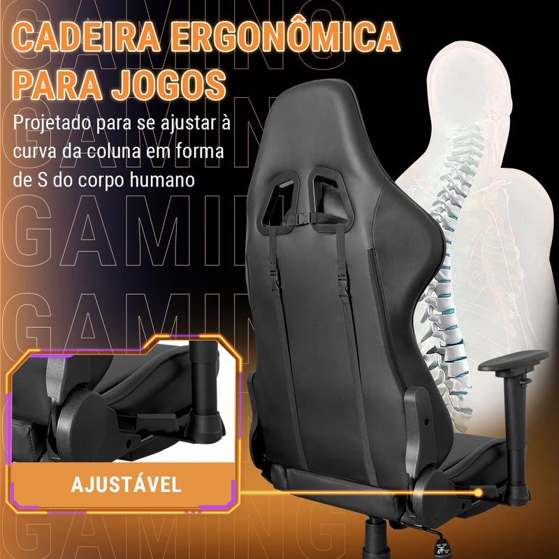 Cadeira Gamer Ergonômica – Conforto e Estilo para Longas Sessões