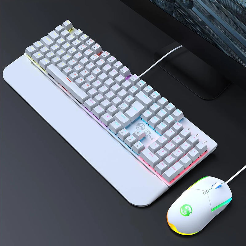 Kit Teclado + Mouse Mecanico Abnt2 Gamer Led Rgb Iluminado Switch Blue Portugues Brasil Bk-03