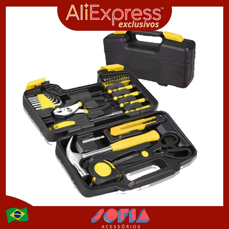 Kit de Ferramentas Doméstico com 39 Peças + Maleta