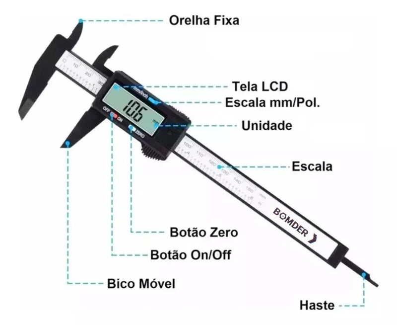 Electronic Caliper Gauge Digital Vernier Gauge Measuring Tools Carpentry Tool Pachometer Ruler