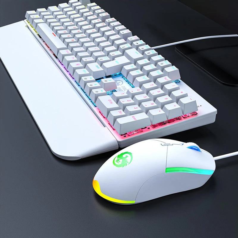 Kit Teclado + Mouse Mecanico Abnt2 Gamer Led Rgb Iluminado Switch Blue Portugues Brasil Bk-03