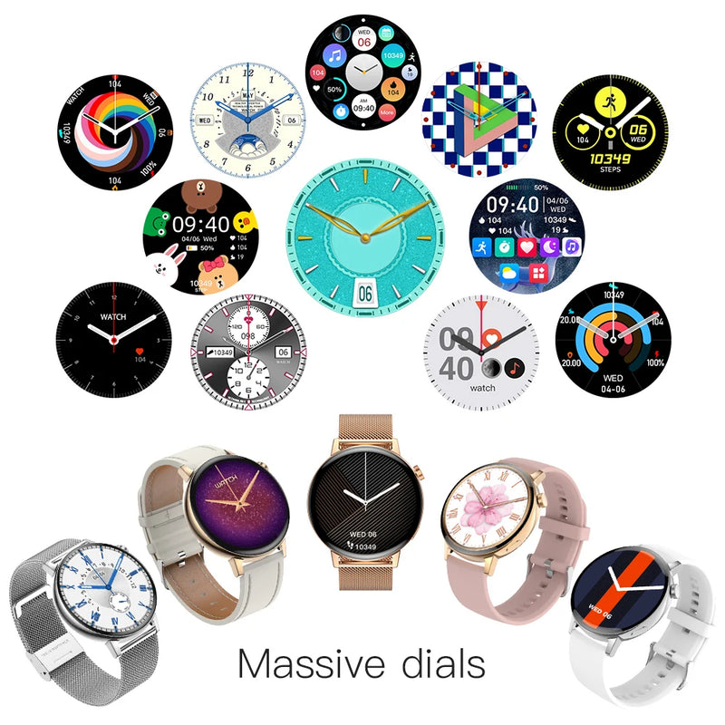 A03 Round Women Smart Watch Fashion 1.32 inch Screen Smartwatch Heart Rate Blood Oxygen Step Count Sports Watch Bluetooth call