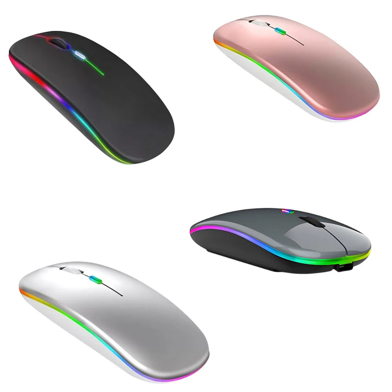 Mouses Wireless Recarregável Led Rgb 2.4 Ghz Sem Fio.