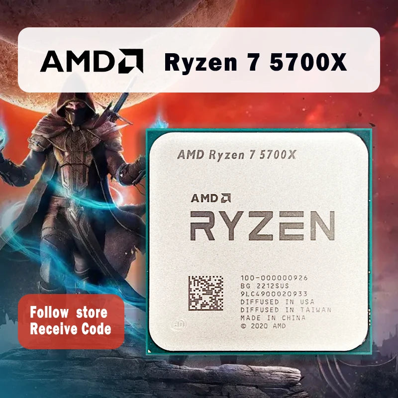 AMD Ryzen 7 5700X R7 5700X 3.4GHz 8-Core 16-Thread PCIE4.0 65W CPU Processador de 7NM