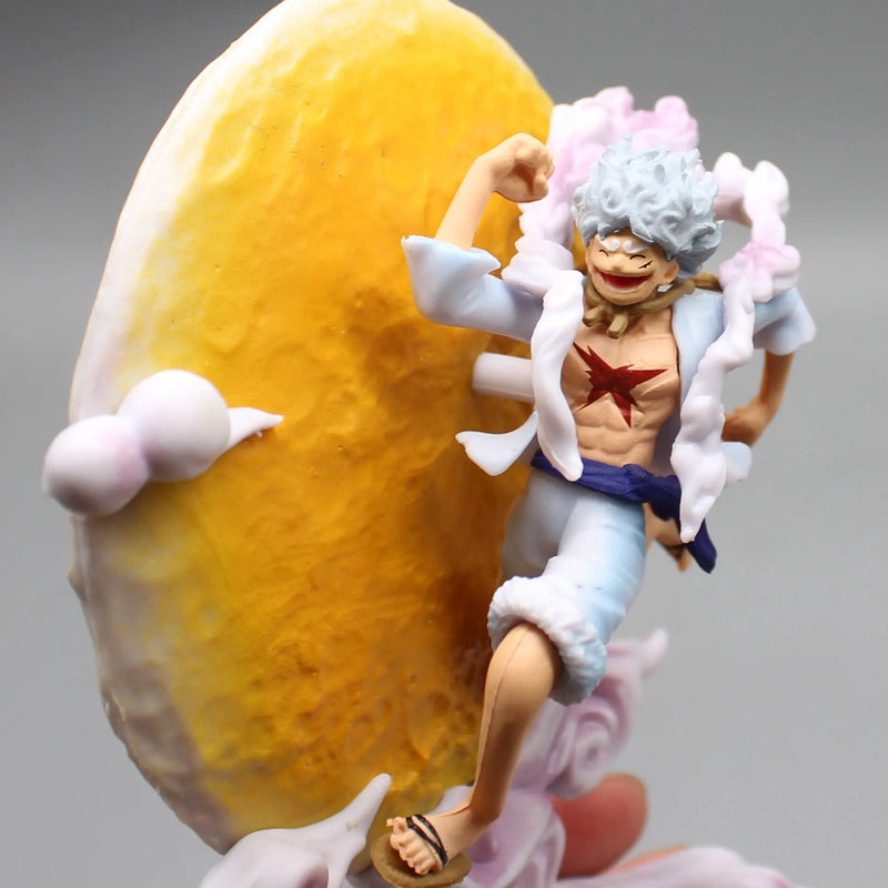 16cm Figura de Anime One Piece Moon Fairy Nika Monkey D Luffy Gear 5 com Luz da Lua Figura de Ação Gk Estátua Modelo Coleção Brinquedos