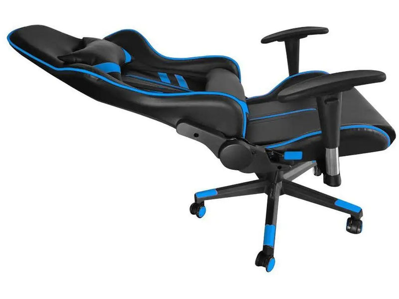 GAM-AZ1 AC Commercial Black and Blue Reclining Gamer Chair