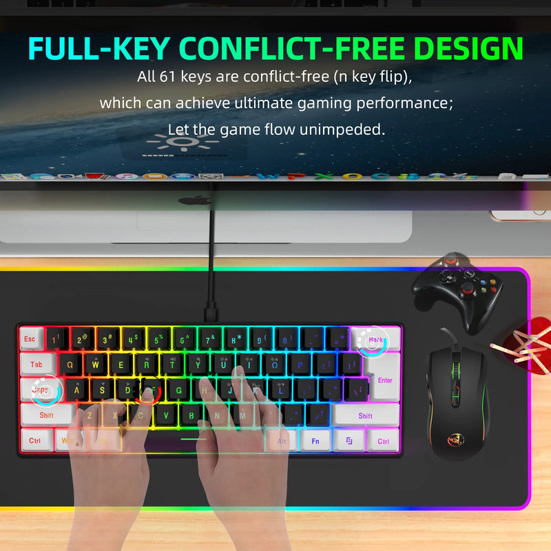 KIT TECLADO MECANICO E MOUSE RGB