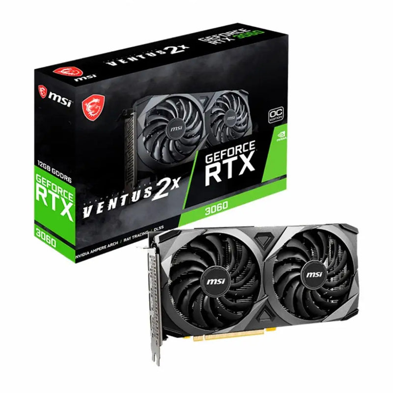 Placa de Vídeo MSI NVIDIA GeForce RTX 3060 Ventus 2X OC, 12GB GDDR6, DLSS, Ray Tracing, 912-V397-664