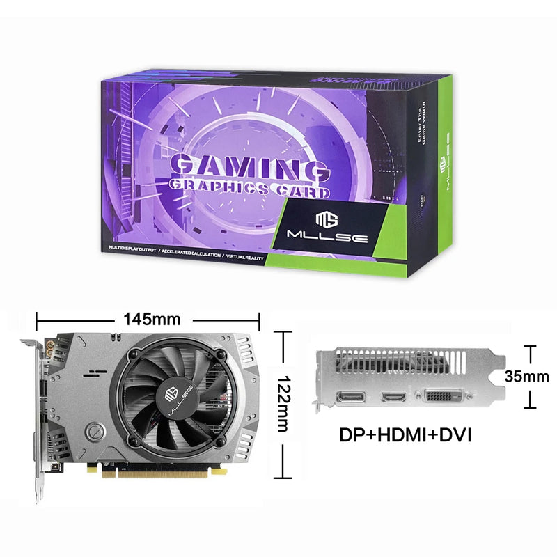 MLLSE AMD Radeon RX 550 4GB Placa De Video Graphics Card GDDR5 128bit PCI-E X16 HDMI DP DVI rx 550 4gb Desktop Gaming Video Card