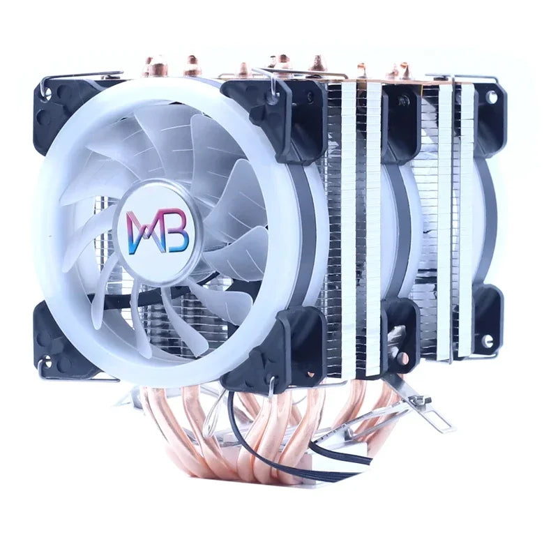 Air Cooler Wovibo WB-6A 6 Tubos De Calor Rgb Cpu Cooler X79 X99 Pwm 4pin Silencioso Para Intel Lga 1150 1151 1155 1700 1200 2011 Amd Am3 Am4 Ventilador