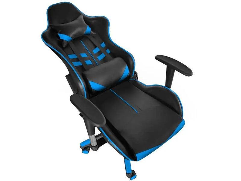 GAM-AZ1 AC Commercial Black and Blue Reclining Gamer Chair