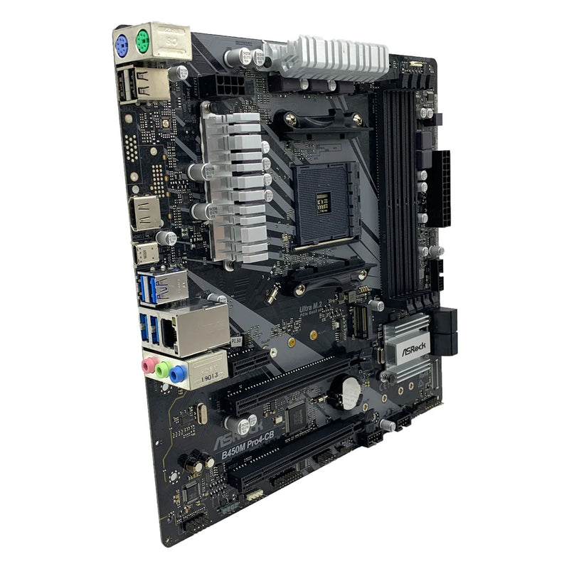 ASRock B450M Pro4 Motherboard AMD B450M Dual-channel DDR4 Memory AM4 Mainboard M.2 NVME (Supports Ryzen 5 5600 R7 5700X3D CPU)