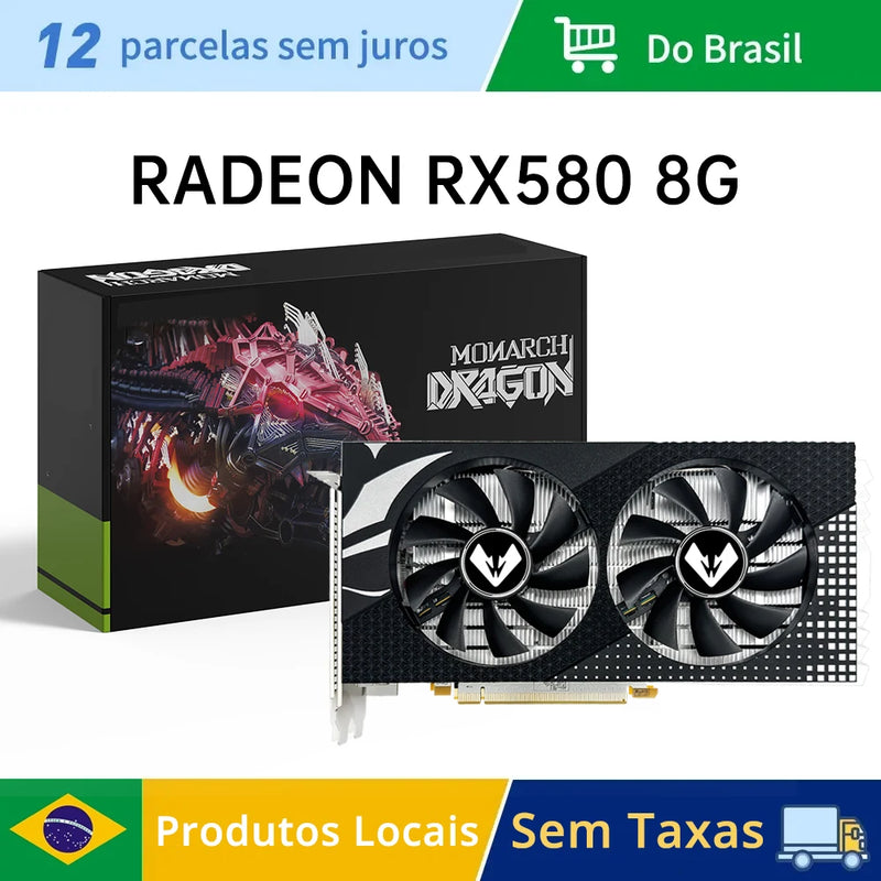 Placa de Vídeo MOUGOL Radeon RX580 – Potência e Desempenho para o Seu Setup! 🎮